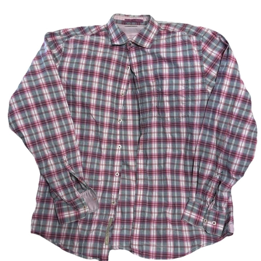 Tommy Bahama Coastline Cord Outdoor Work Casual Plaid Flannel Shirt Pocket